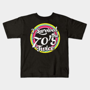 I survived the 70's twice funny retro 80th Birthday Gift for Men Women Kids T-Shirt